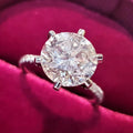 Huitan Refine Wedding Anillos Pure Round Gemstone CZ Flower Thin Rings Macro Pave Lady Elegant Silver Engagement Rings for Women