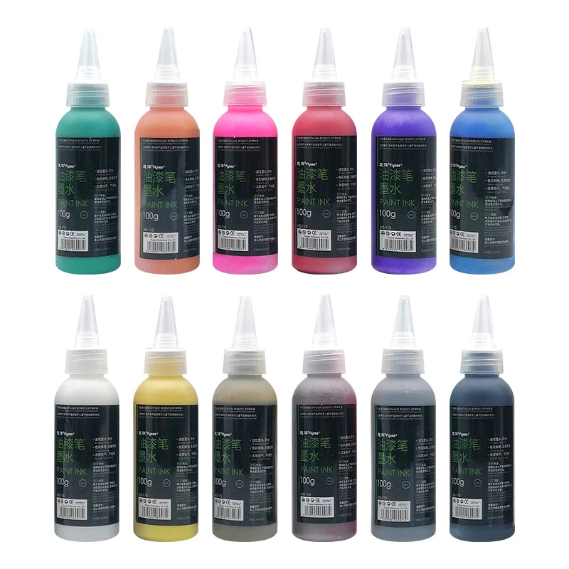 Flysea Oil Based Paint Marker Ink 12 Colors Paint Marker Ink