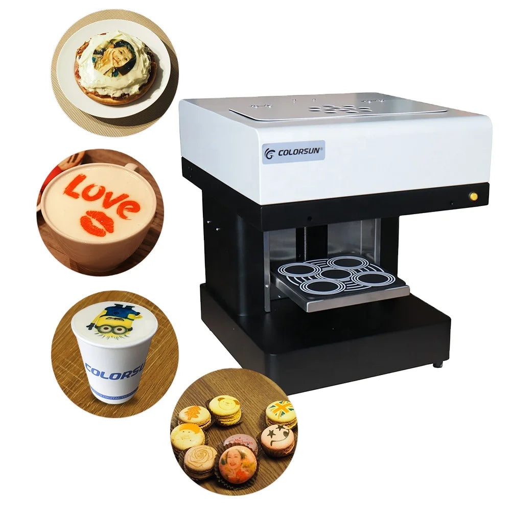 Color Sun A4 Food Printer Printing Directly to Macarons with the InkEdibles CakePro Direct to Food Printer