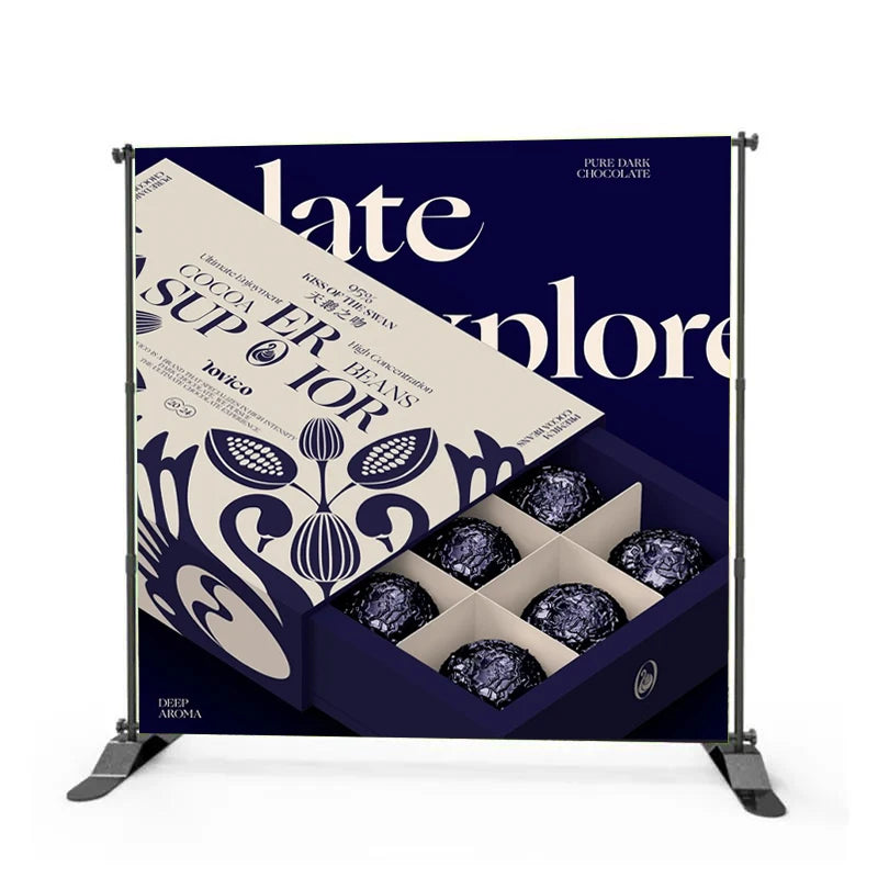 Portable Expandable Banner Stand Telescopic Step and Repeat Adjustable Display for Trade Show Wall Banner