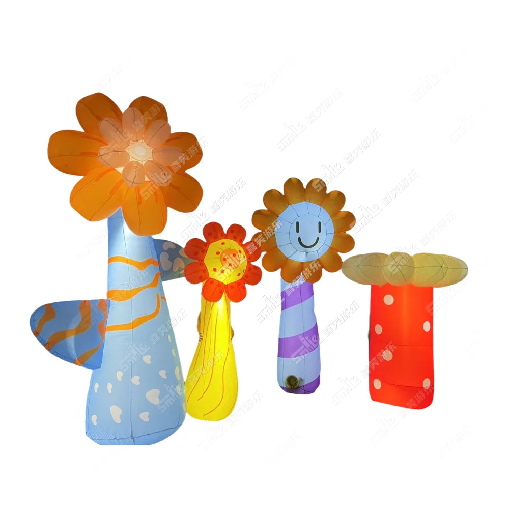 Custom Advertising Inflatable Giant Flower with Air Blower for Shopping Mall Center Decoration