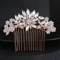Popular Bridal Engagement Wedding Hair Jewelry Handmade Pearl Hair Comb Luxury Crystal Rhinestone Rose Gold Plated for Wedding