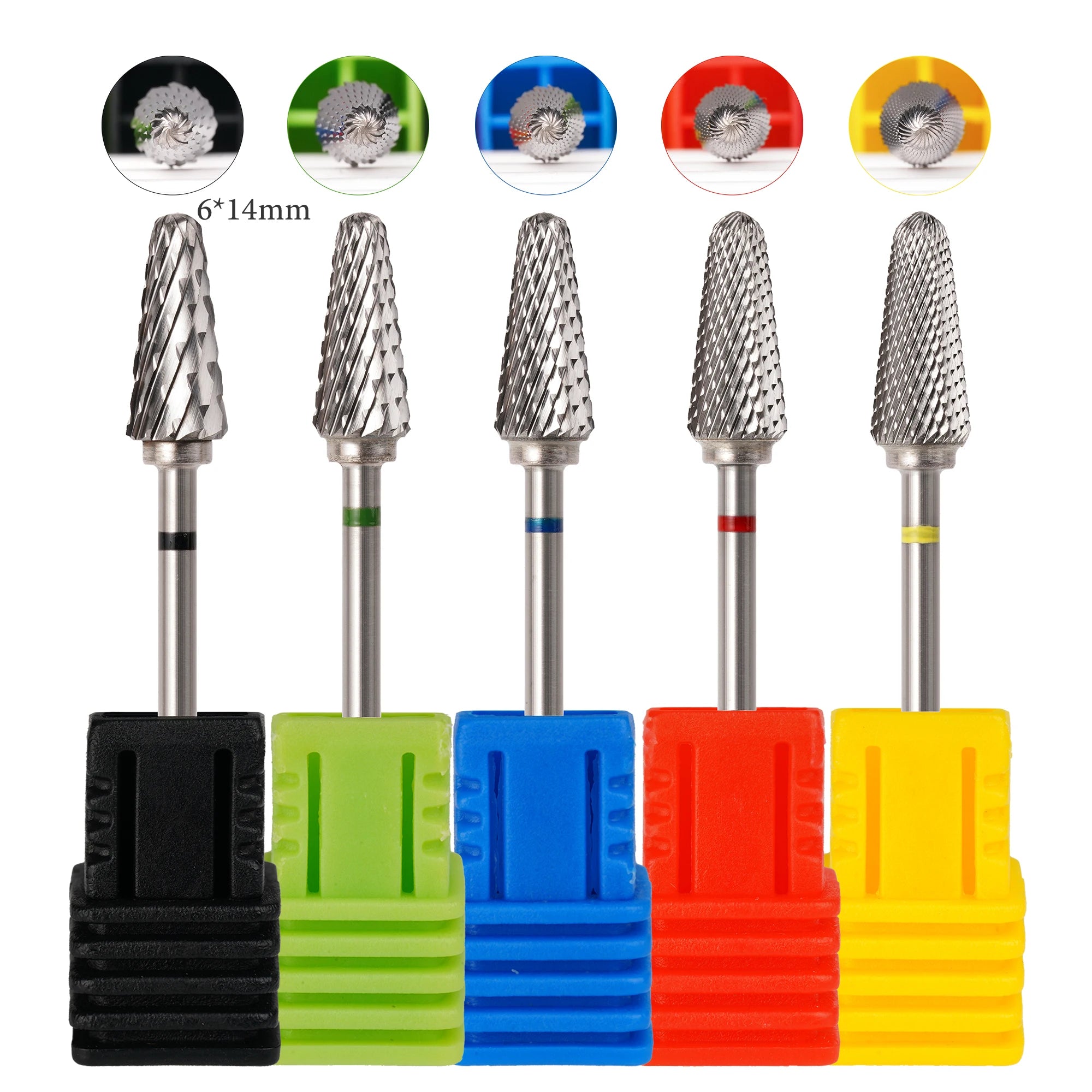 Smooth Round Nail Drill Bits 5 in 1 Carbide Nail Bit Milling Cutter for Manicure Nails Accessories Remove Gel Tool