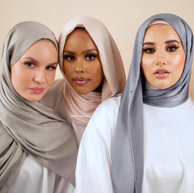 Premium Crepe Satin Shawls Hijab Tudung Women's Luxury Silk Plain Satin Hijab Wholesale