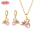 Factory Direct Supply Zoo Collection Animals Elegant Fancy Beautiful Swan 18k Laminated Gold Zirconia Jewelry Sets for Women