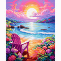 Full Coverage 19.69x27.56inches Resin Square Gems Seaside Diamond Art Kit Embroidery 50x70cm