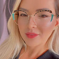 New Fashion Round TR90 Eyewear Women Double Color Frames Optical Frames Anti-blue Eyeglasses Computer Glasses 2023