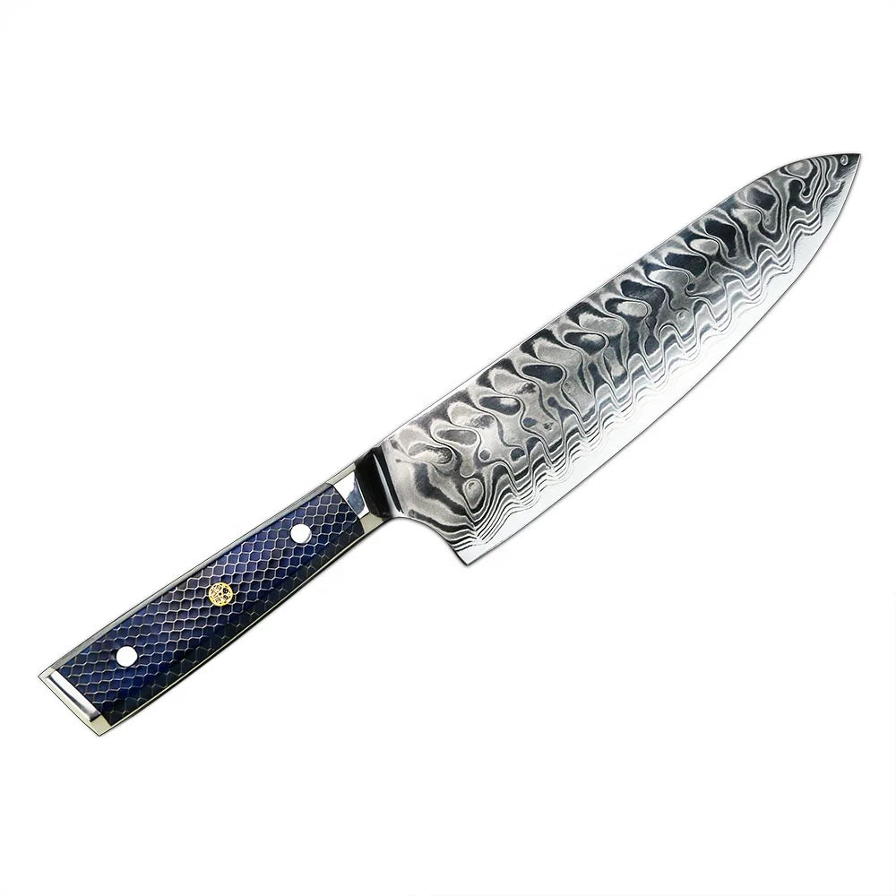 Amber 8 Inch Japanese Damascus Steel Chef Knife Sharp Kitchen Knives with Resin Handle