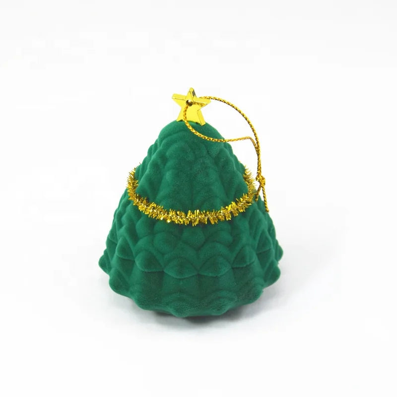 Fashion Earring Stud Gift Box for Rings Women Charm Jewelry Festival Luxury Box for Packaging Green Christmas Tree Box