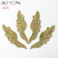 Customizable Golden Winged Women's Dress Lace Trim Applique Embroidery Lace Patch