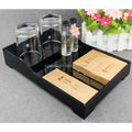 Ray Yi Custom Hotel Room Black Large Matte Acrylic Bathroom Amenities Tea Tray