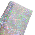 Wholesale Custom Printed 0.5mm Clear Vinyl Holographic PVC Film Soft Stretch Sewable Colorful Broken Glass Use for Ties