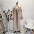 Pure Color Sequins Muslim Women Clothing Abaya Pakistan Front Open Abaya Turkish Dresses for Muslim Women