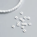 Tiny 925 Sterling Silver 1.5mm 2mm 2.5mm 3mm Geometry Square Spacer Beads for Bracelet Necklace Making Finding