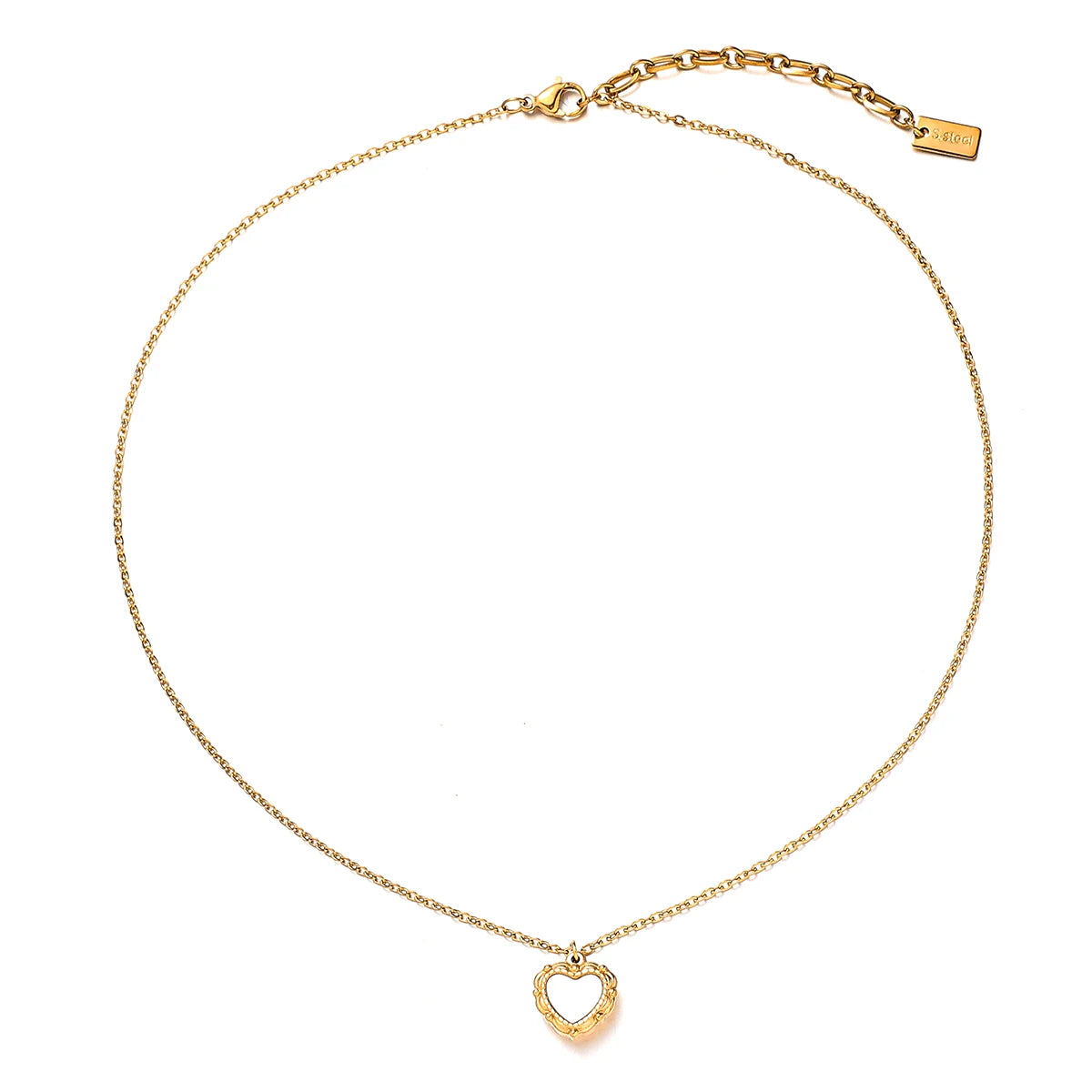 Fashion Trendy Jewelry 18k Gold Plated Stainless Steel Korean Style Shell Heart Pendant Necklace for Women