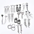 Metal Rhinestone Tassel Accessories Crystal Diamond Diy Shoe Buckle Boots Claw Chain Decorate Garment Brooch Earrings Hairpin MegaBDM