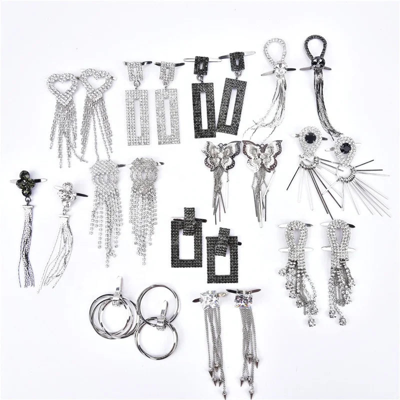 Metal Rhinestone Tassel Accessories Crystal Diamond Diy Shoe Buckle Boots Claw Chain Decorate Garment Brooch Earrings Hairpin MegaBDM