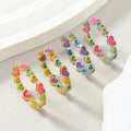 Hot-selling Jewelry Women's Sweet  Fresh Color Love Dripping Oil Luminous Ring