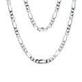 Hot New 3.3mm/5mm 925 Sterling Silver Figaro Chain Necklace Diamond Cut Link Chain for Women and Men Trendy Style Wholesale