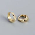 Fine 925 Silver Jewelry Irregular Twisted Smooth Ear Buckle Earrings Women 18K Gold Plated 925 Sterling Silver Hoop Earrings