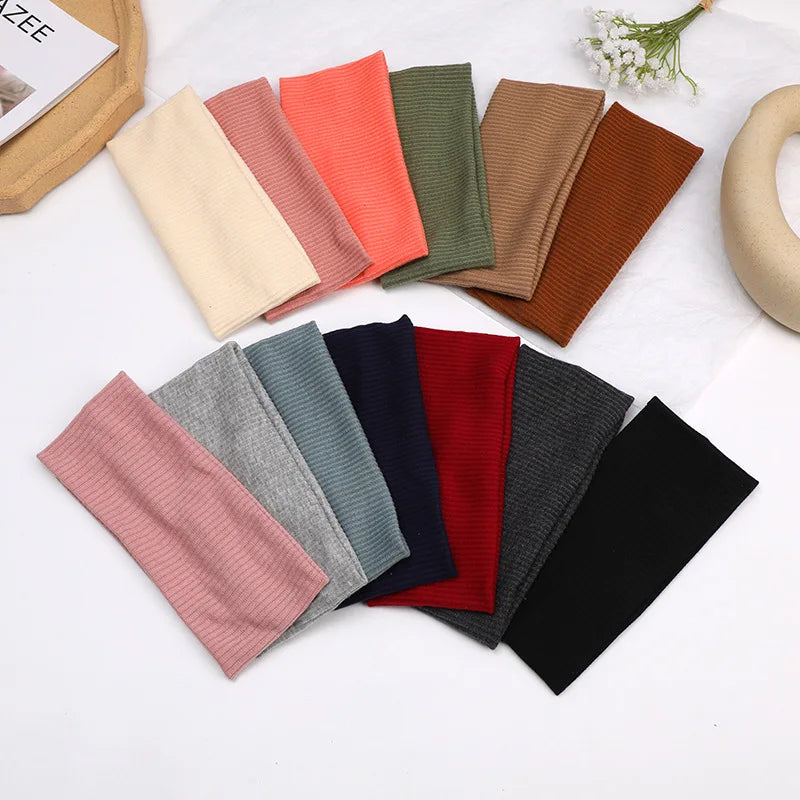 FanYue Fashion Custom Knit Matte Screw Thread Cotton Yoga Running Sport Headband for Women Wholesale Accessory for Fitness