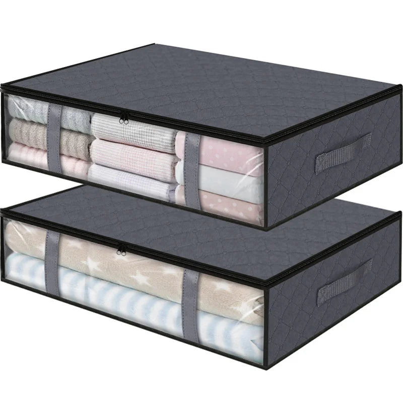 Household Foldable Quilt Bag Under Bed Blankets Clothes Quilt Storage Bag Non-woven Fabric Quilt Storage Bag