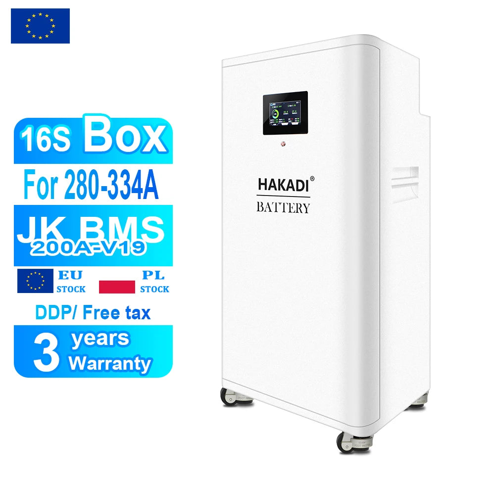EU Stock 16S Vertical Diy Box Kits JK BMS 2A V19 Active Balance EVE Home Energy Storage for 48V 280A EVE 280K V3 lifepo4 MB31