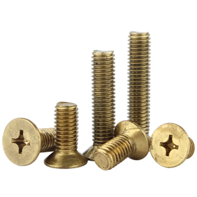 DIN965 H59 Brass Copper KM M5 Phillips Cross Recess Extra Large Flat Countersunk Head Machine Screw