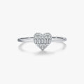 New Arrival INS Fashion Pure 925 Sterling Silver Shiny CZ Zircon Heart Finger Rings for Women Girls Jewelry