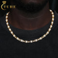 Hip Hop Rapper Hot Style Jewelry 7mm 925 Sterling Silver VVS Moissanite Diamond Iced Out Bead Link Chain Necklace