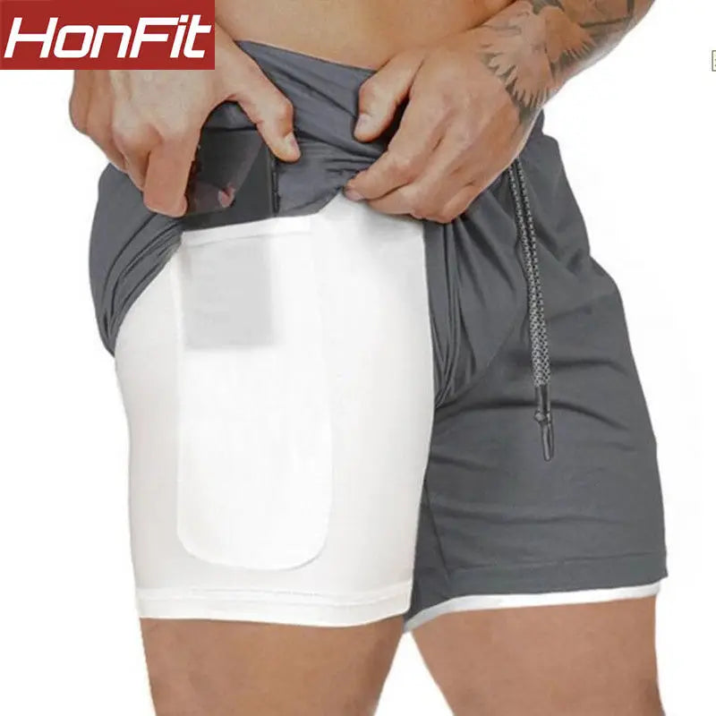 Hot Selling Fitness Elastic Track Running With Pocket Loose Quick Drying Men Compression Beach Sports Shorts