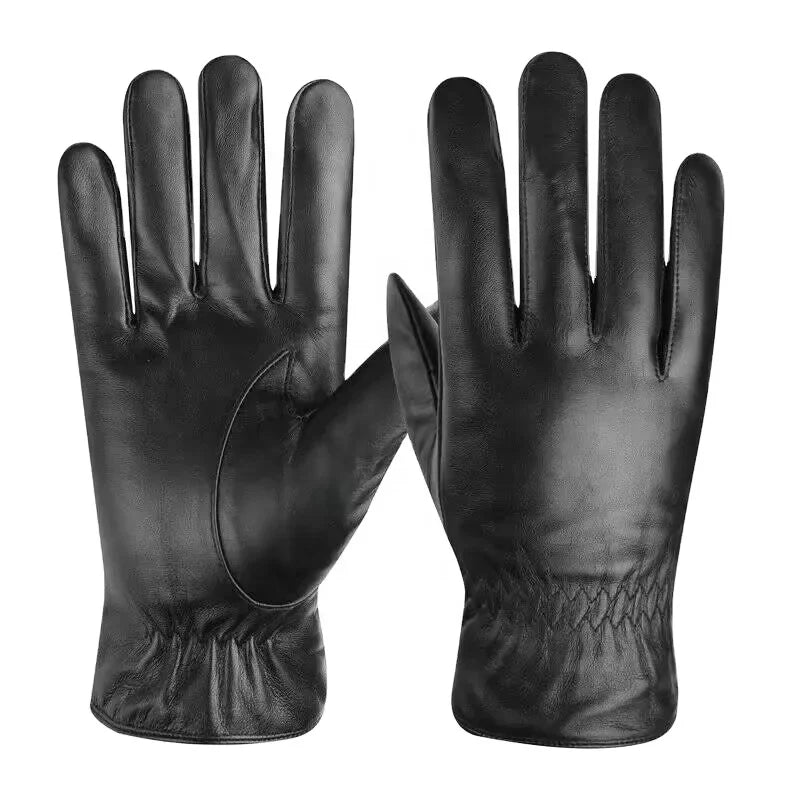 Men Women Winter Sheepskin Leather Gloves Warm Cashmere Lined Touchscreen Texting Gloves for Driving