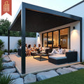Motorized Bioclimatic Uv Resistant Pergola Swimming Pool Backyard Outdoor Modern Louver Gazebo Aluminum Pergola