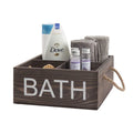 Rustic Wood Bathroom Decor Box Toilet Paper Basket Decorative Wooden Storage Organizer Vanity Storage Bin Box Tray with Rope
