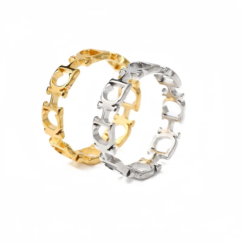 Non-fading 18K Gold Plated Stainless Steel Eternity Band Ring-Trendy Design Elegant Smooth Seams for Engagement & Wedding Gifts