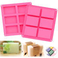 6 Hole Rectangle Silicone Soap Molds Handmade Soap Making Party Craft Soap Moulds DIY Jelly Mousse Cake Decorating Tool