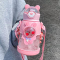 Wholesale Bpa Free School Cute 700ml Portable Kids Drinking Sports Cup Plastic Water Bottle With Straw