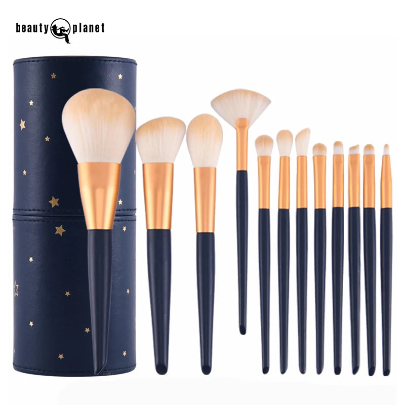 Beauty Planet Wholesale Makeup Brush Set With Case Custom Logo Foundation Eyeshadow 12Piece High Quality Makeup Brush Set