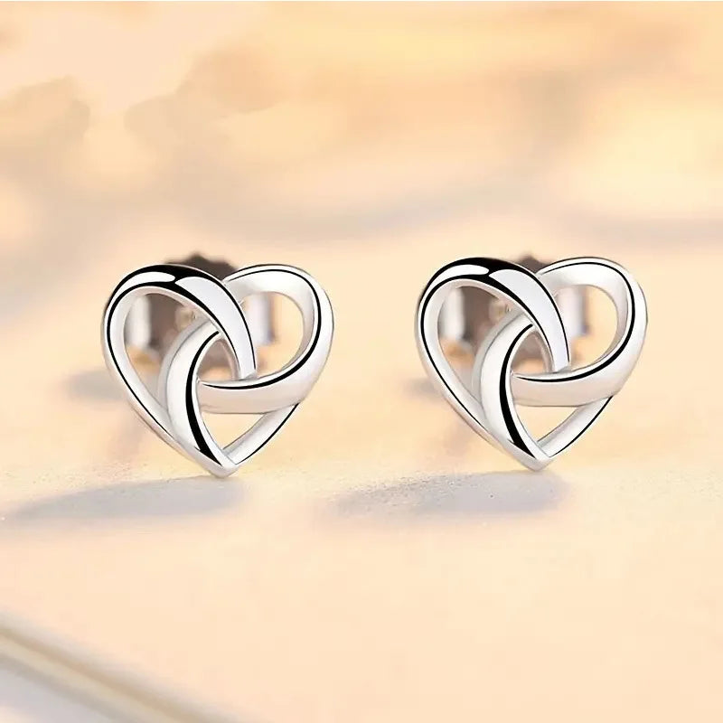 CAOSHI Custom Minimalist Style Clover Design Earrings for Fashion Party Gift Silver/Gold/Rose Gold Plated CZ Stud Earrings Women