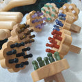 Customized Beauty Jade Stone Gua Sha Comb Hair Growth Guasha Scraping Massage Roller Relaxing Care Hair Care Tool