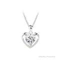Hot Selling Dainty 925 Sterling Silver Love Heart Shape Blue Purple Pink Crystal Romantic Wedding Gifts Women's Pendant Necklace