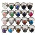 Random Trending Oval Stone Rings for Women Girls Amethyst Natural Brilliant Gemstones Jewelry Engagement Party Gift