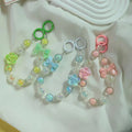 Color-plated Camellia Double Buckle Chain Key Chain Pendant Beads Pendant Diy Mobile Phone Drop-proof Chain