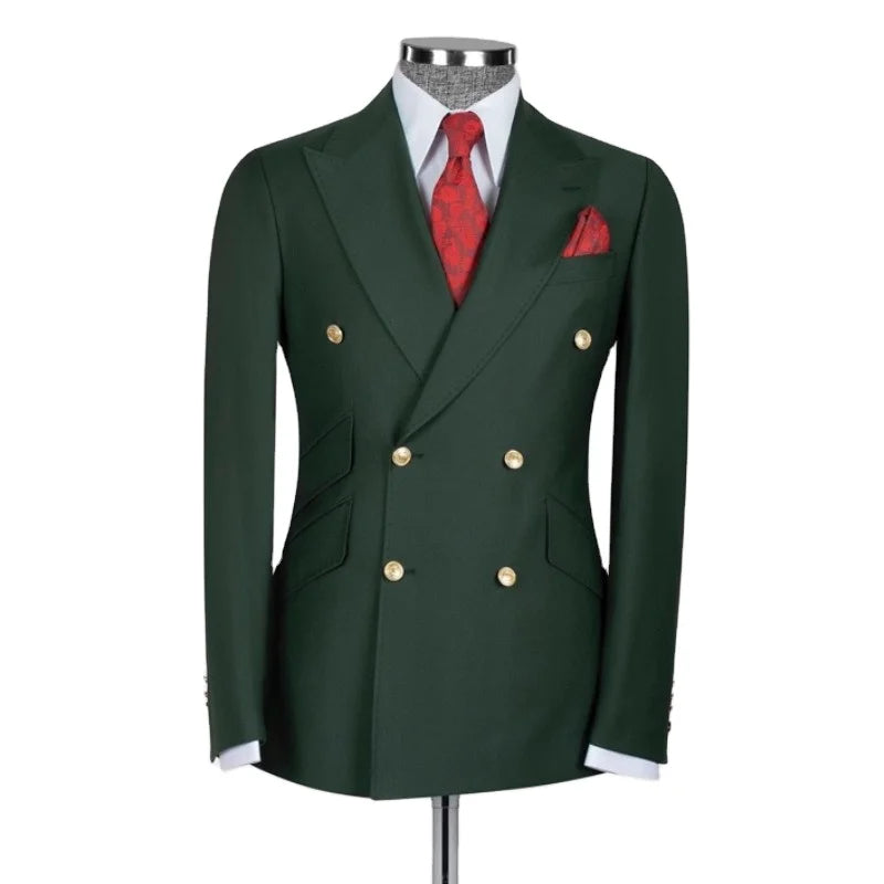 Real Photo Mens Suits 2 Pieces MTM Double Breasted Wedding Groom Prom Tuxedos Blazer Set Formal Business for Male Jacket+Pant