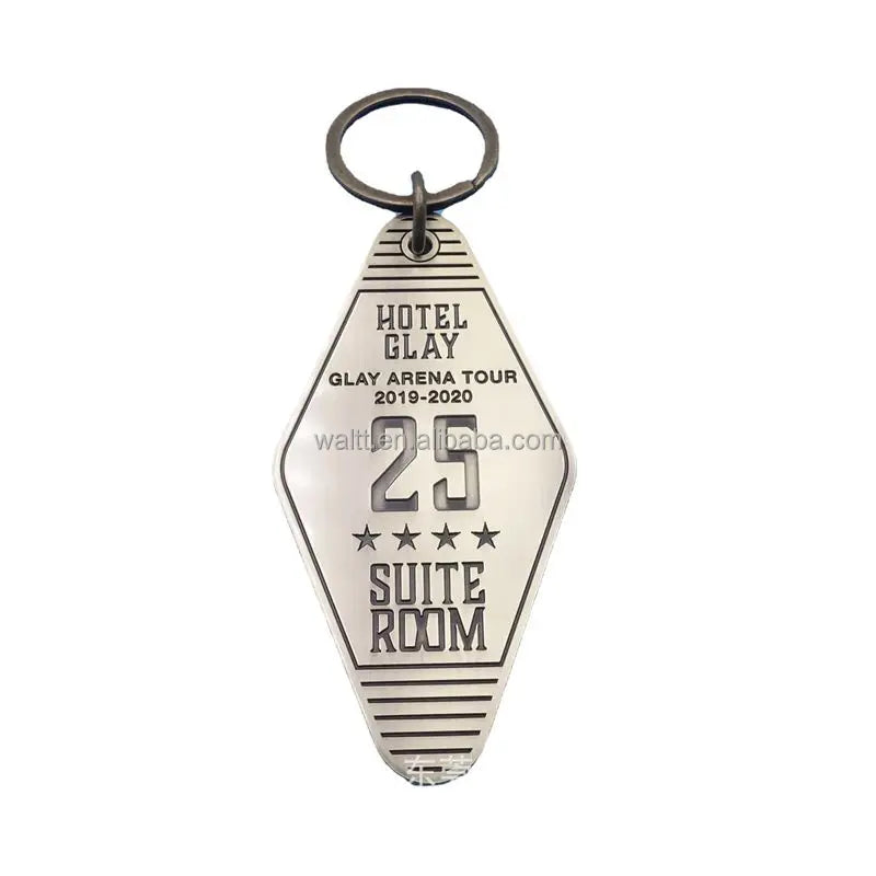 Custom Vintage Motel Hotel Key Tag Keychain Concert Souvenir Wholesale