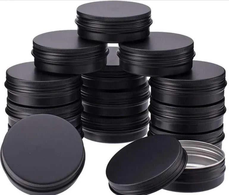 Low Price 5ml 15ml 30ml 50ml 60ml 100ml 150ml Matte Black Aluminum Tin 5g 15g 30g 50g 60g 100g 150g Matte Black