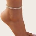 Tennis Anklets Bracelet for Women Irregular Rhinestone Anklet New Beach Bracelet Chain Anklet Foot Bracelet