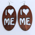 African Wooden Earrings Retro Geometric Wood Statement Earrings Drop Jewelry