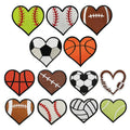 New Iron on Embroidery Sport Pattern Baseball Football Basketball Football Heart Heart Patch for  Clothes Hat Decoration Gift