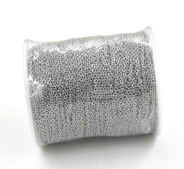 100 Meters/Roll Stainless Steel Cable Chain Rolls for Jewelry Making Handmade Bracelet Necklace Accessories Wholesale